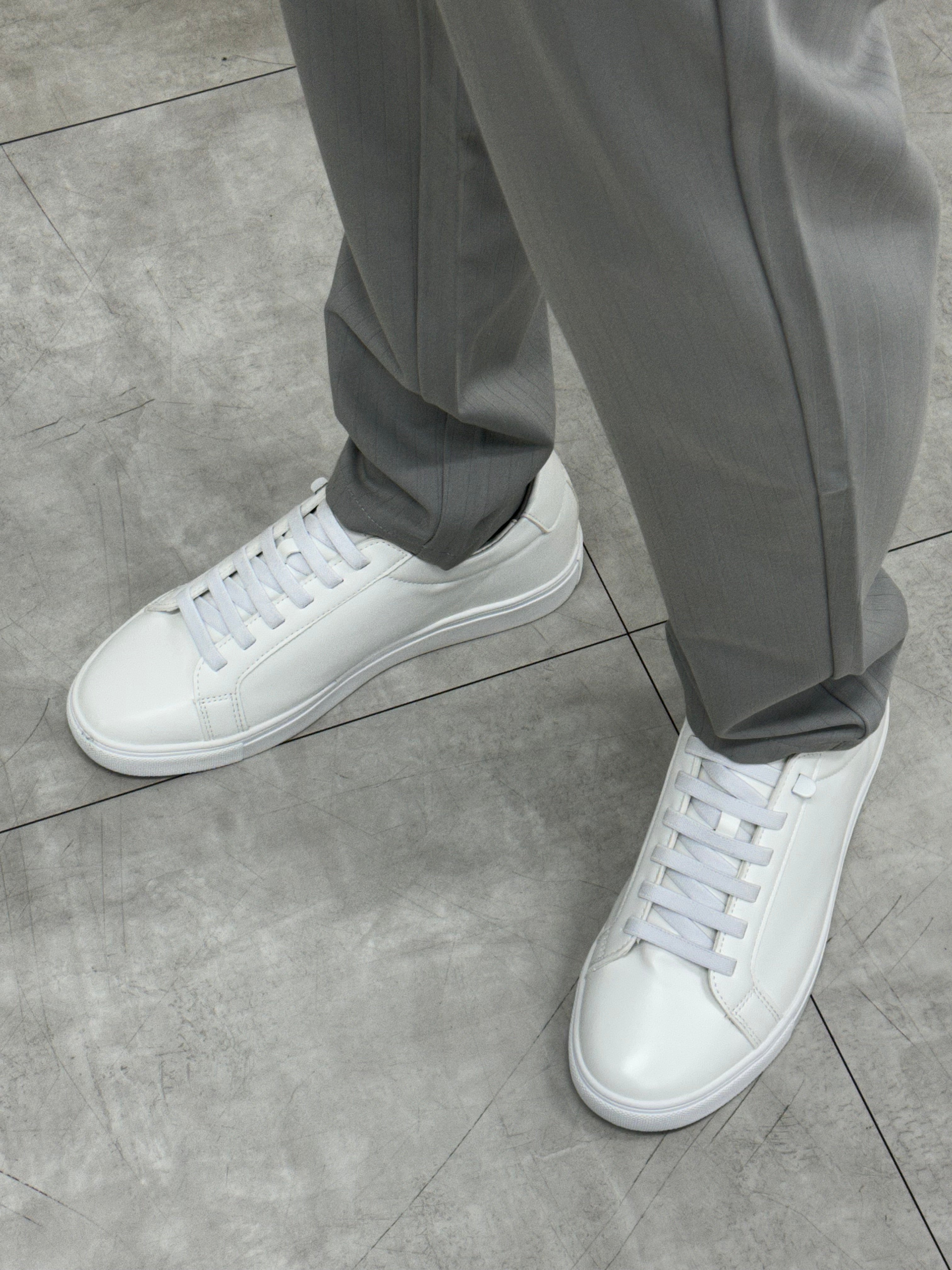 [韓國製增高3cm]純白波鞋