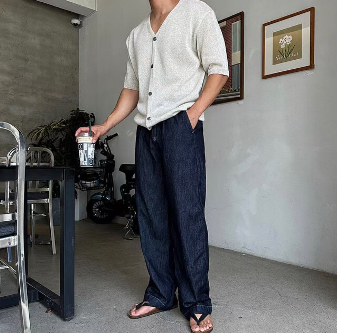 針織質感短袖上衣 韓國男裝