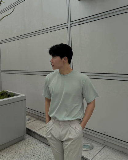 輕透短袖上衣 - 薄荷綠
