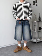 中長過膝牛仔褲 韓國男裝