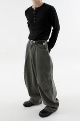 彎身摺紋落地牛仔褲 韓國男裝