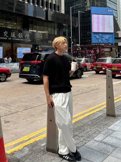 純白挺身落地褲