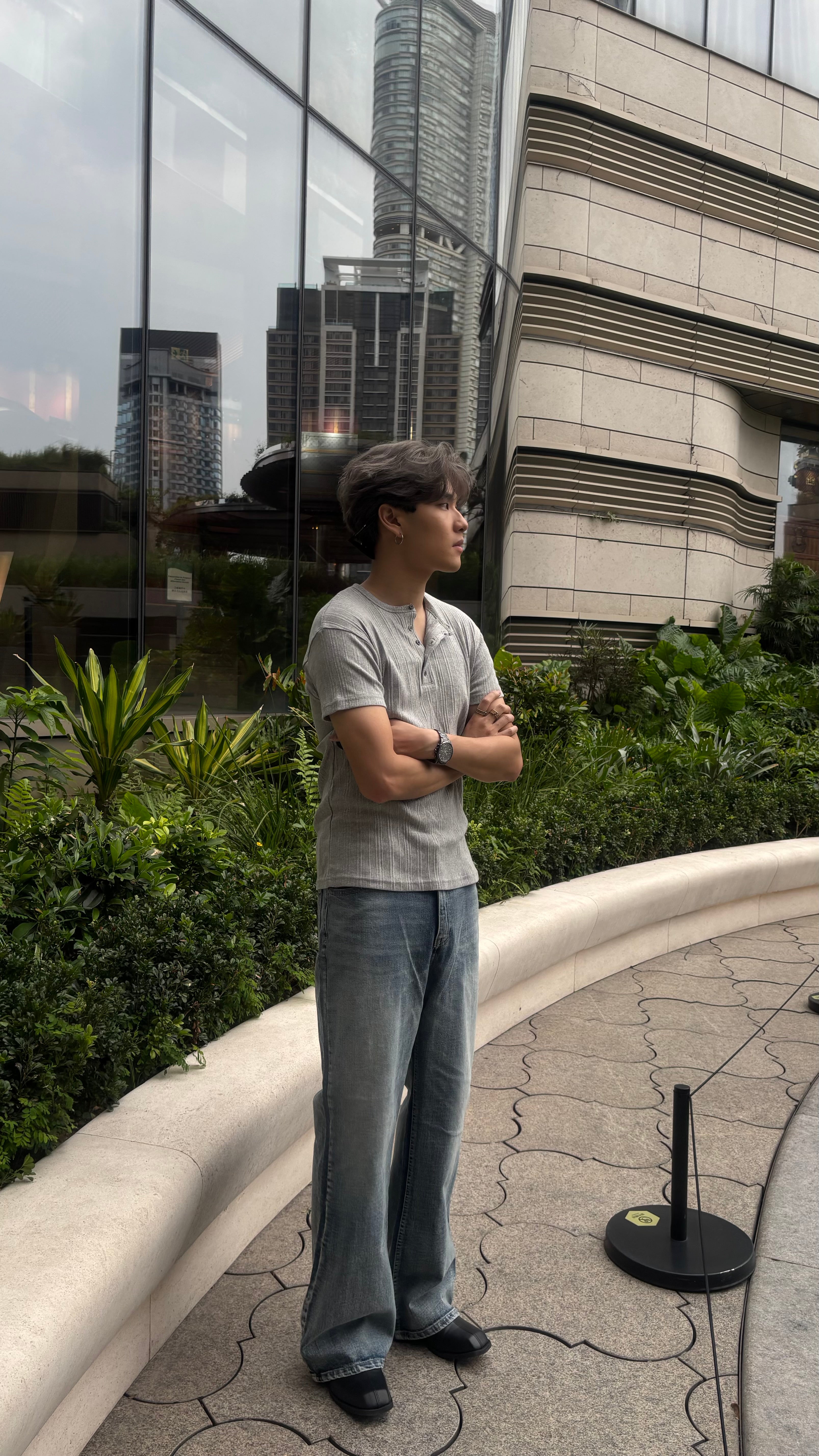 親膚鈕扣短袖上衣
