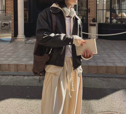 韓系挺身皮褸