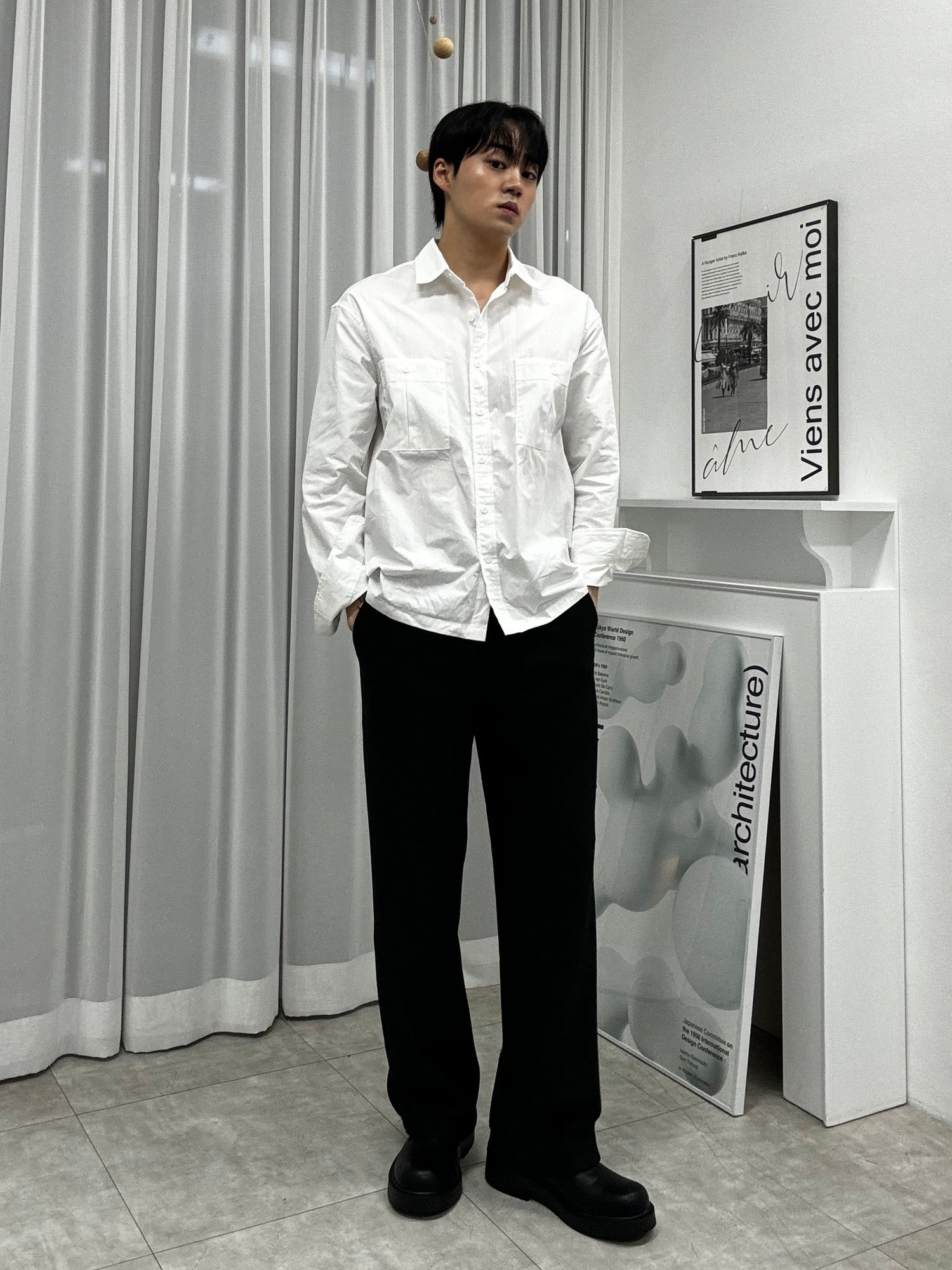 [韓國製增高4cm]加厚尖圓頭德比鞋Derby Shoes