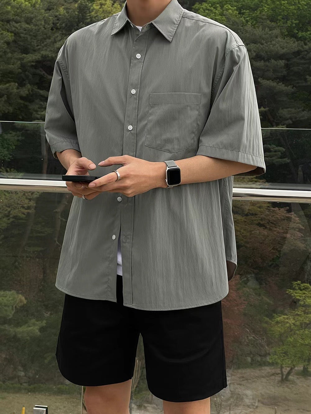 韓系短袖襯衫