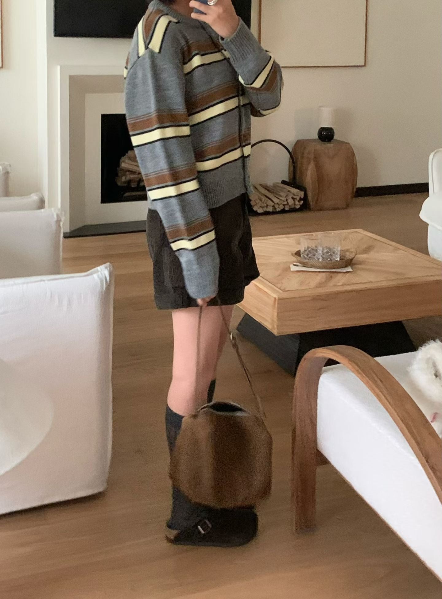 &lt;情侶裝系列&gt;粗間條針織上衣