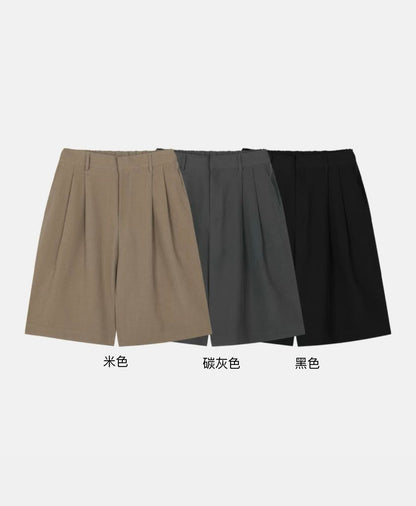 闊版型過膝短褲 韓國男裝 newbeige