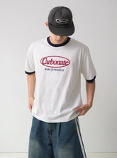 拼色復古短袖上衣 韓國男裝