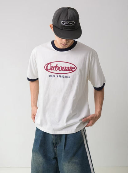 拼色復古短袖上衣 韓國男裝