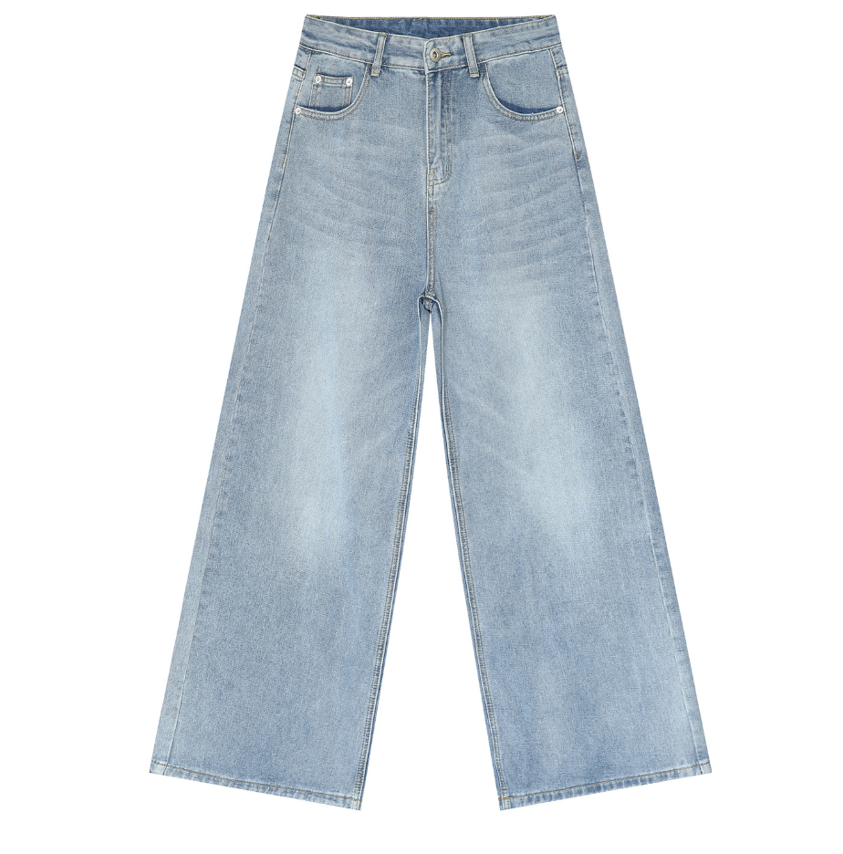 [小個子ok!]淺藍落地牛仔褲