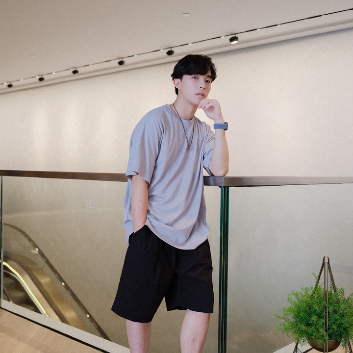 基本款黑色短褲Basic Black Shorts-韓國男裝