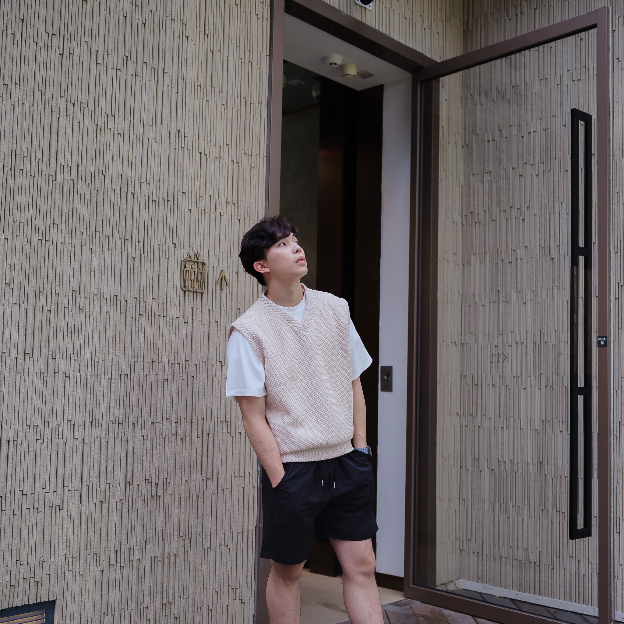 超透氣百搭黑色短褲Daily Nylon Black Shorts-韓國男裝