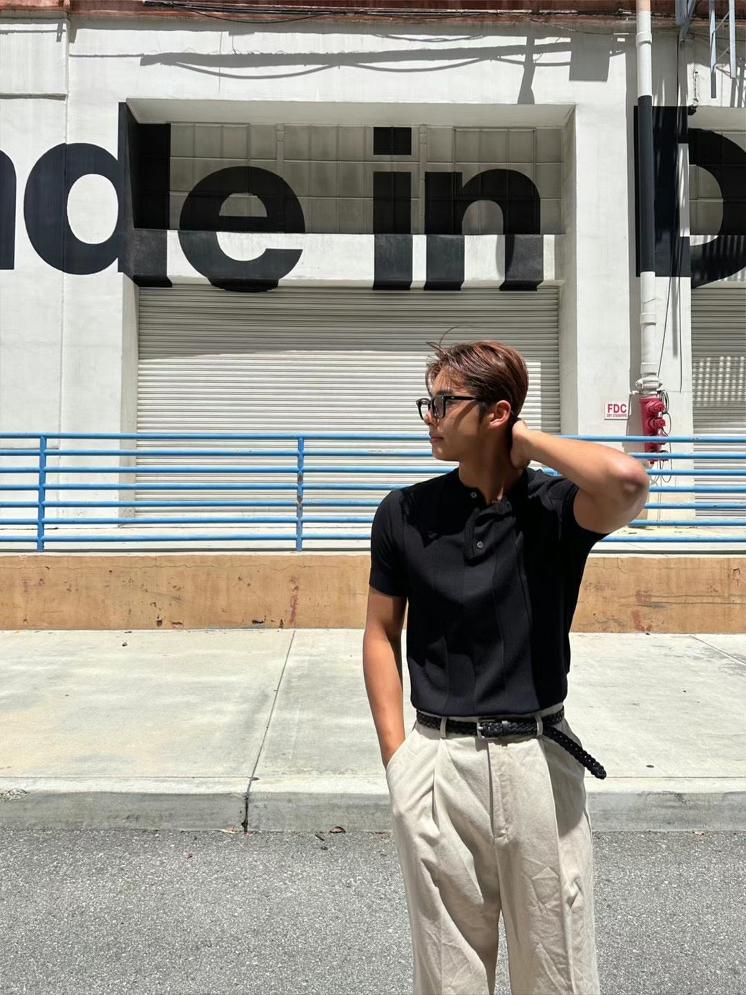 韓系間紋上衣Basic Button Top- 韓國男裝