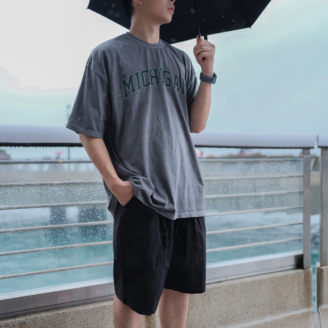 基本款黑色短褲Basic Black Shorts-韓國男裝