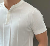 韓系間紋上衣Basic Button Top- 韓國男裝