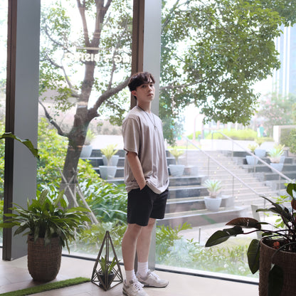 超透氣百搭黑色短褲Daily Nylon Black Shorts-韓國男裝