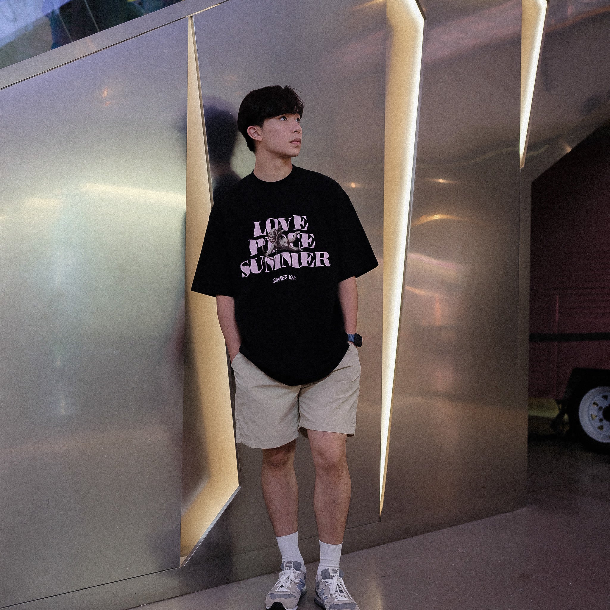 超透氣百搭米色短褲Daily Nylon Beige Shorts- 韓國男裝