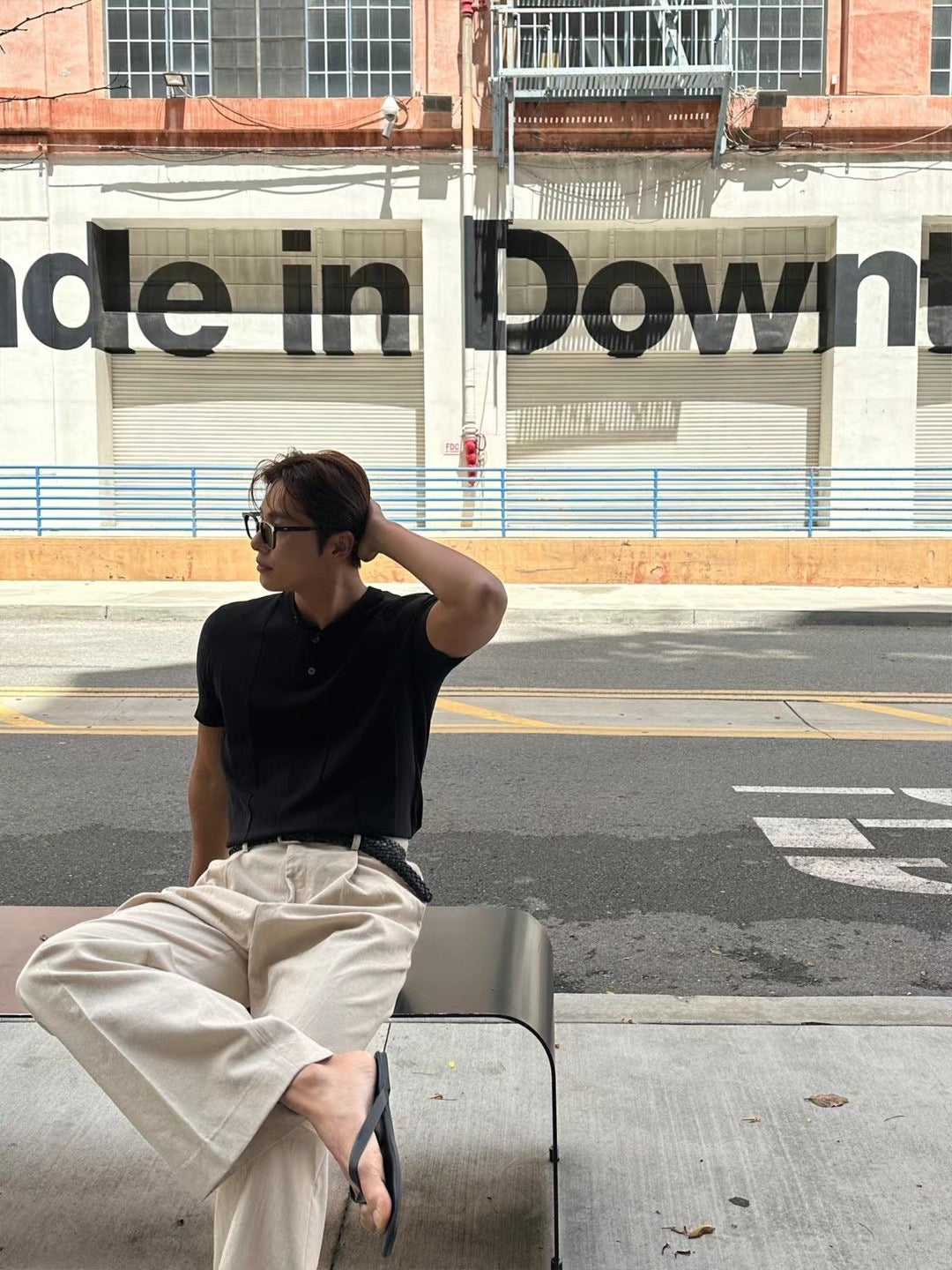 韓系間紋上衣Basic Button Top- 韓國男裝