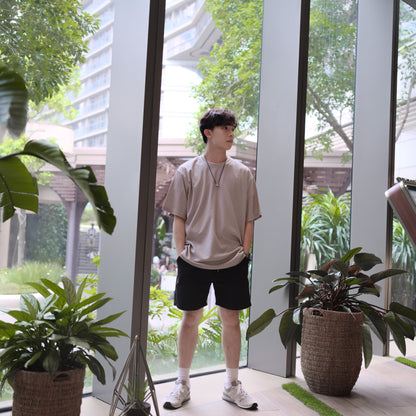 超透氣百搭黑色短褲Daily Nylon Black Shorts-韓國男裝