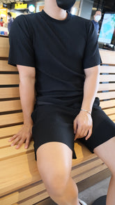 韓國男裝-黑色短袖套裝Black Set