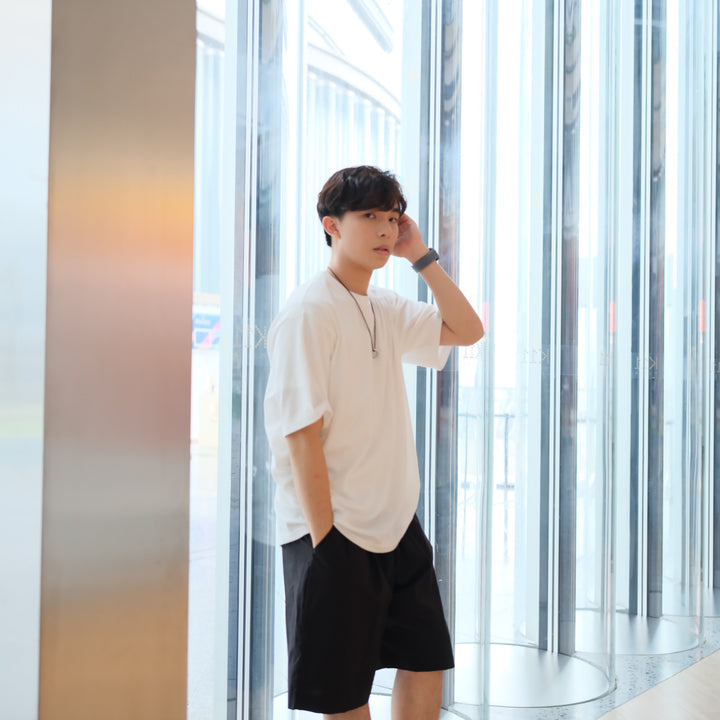 基本款黑色短褲Basic Black Shorts-韓國男裝