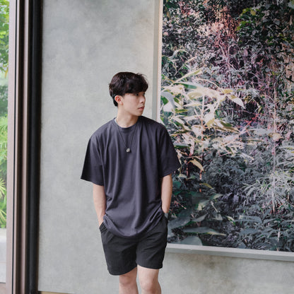 超透氣百搭黑色短褲Daily Nylon Black Shorts-韓國男裝