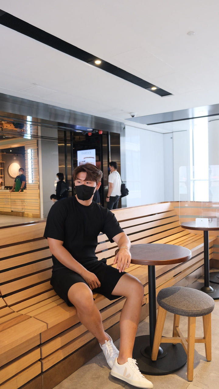 韓國男裝-黑色短袖套裝Black Set