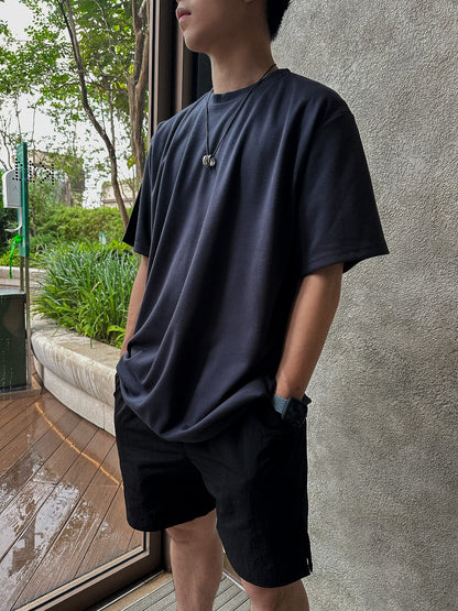 超透氣百搭黑色短褲Daily Nylon Black Shorts-韓國男裝