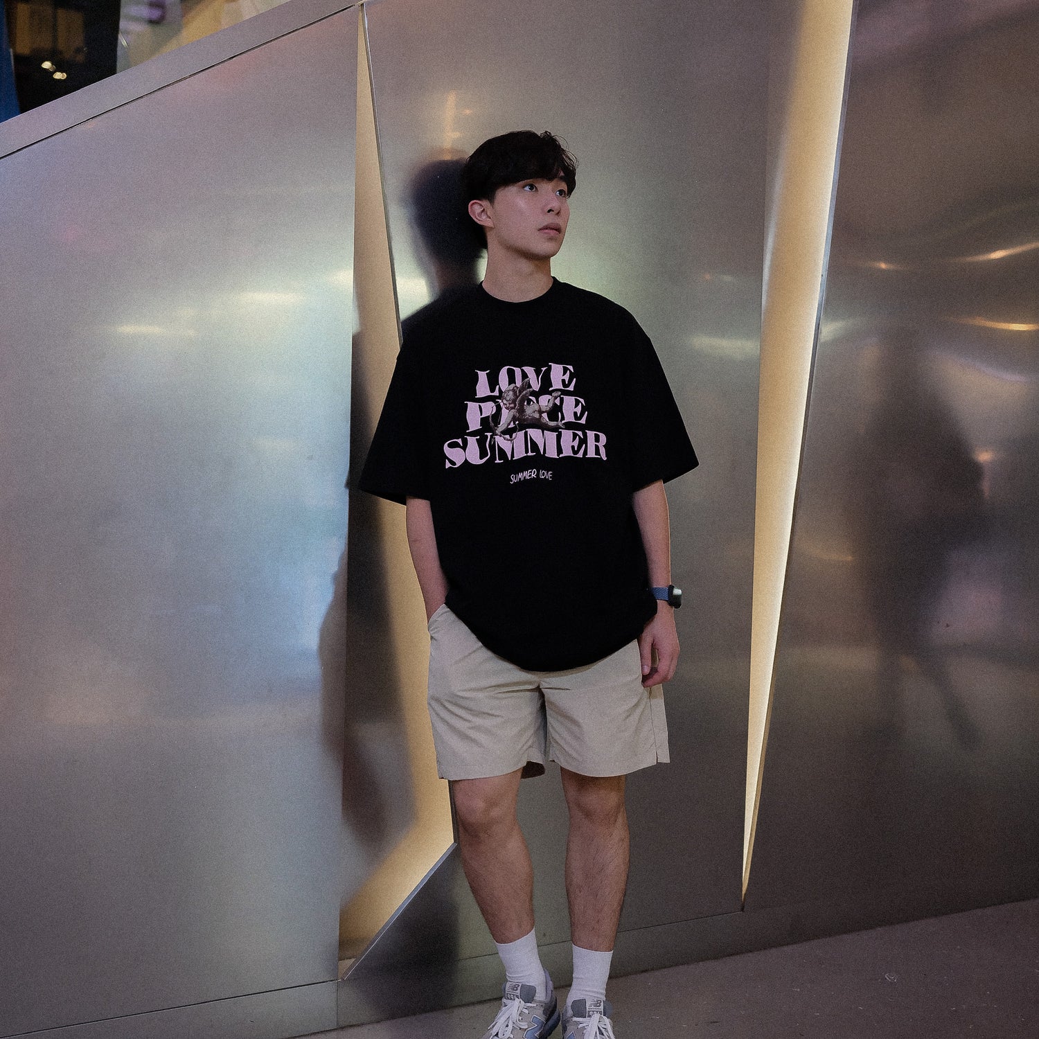 超透氣百搭米色短褲Daily Nylon Beige Shorts- 韓國男裝