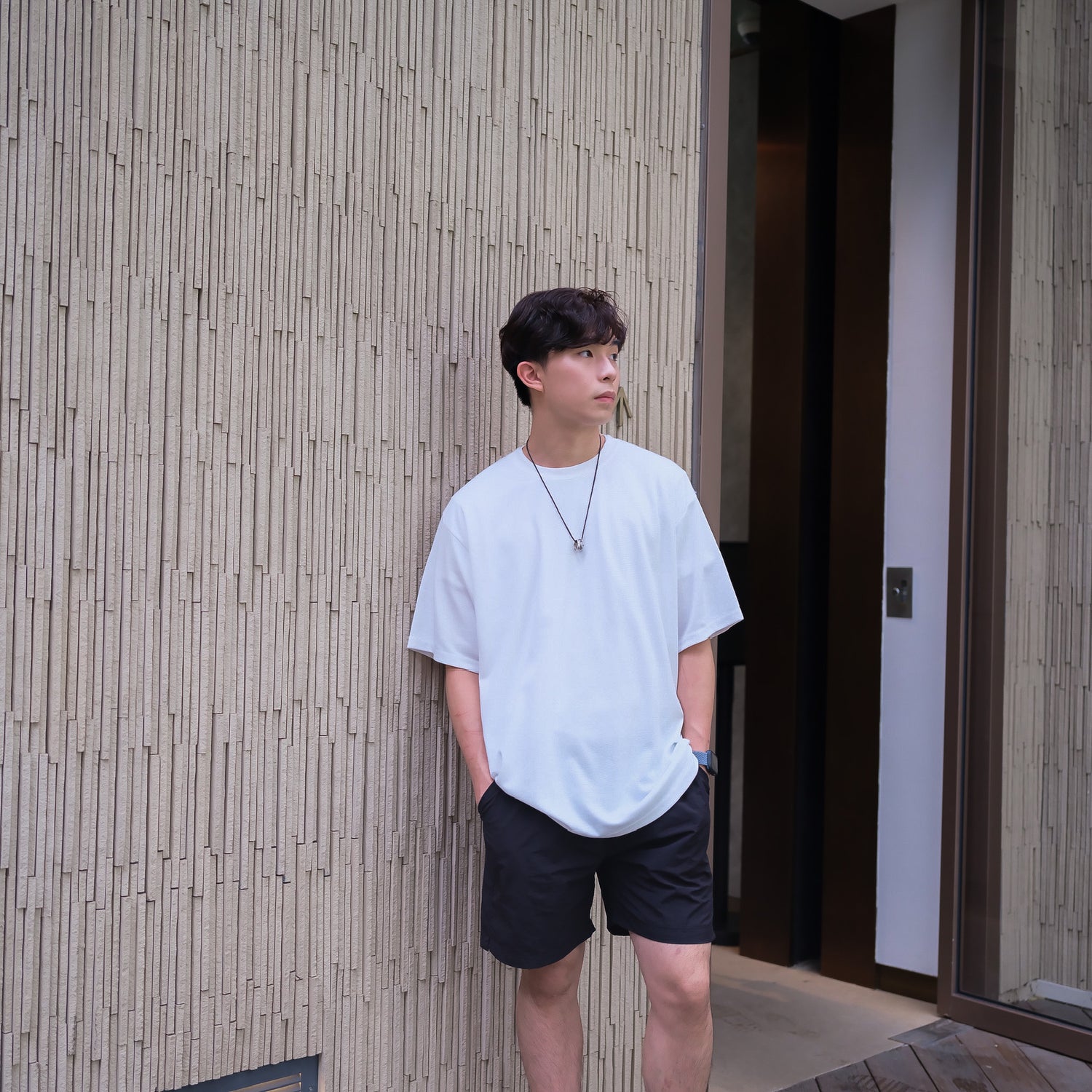 超透氣百搭黑色短褲Daily Nylon Black Shorts-韓國男裝