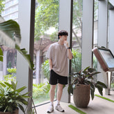 超透氣百搭黑色短褲Daily Nylon Black Shorts-韓國男裝