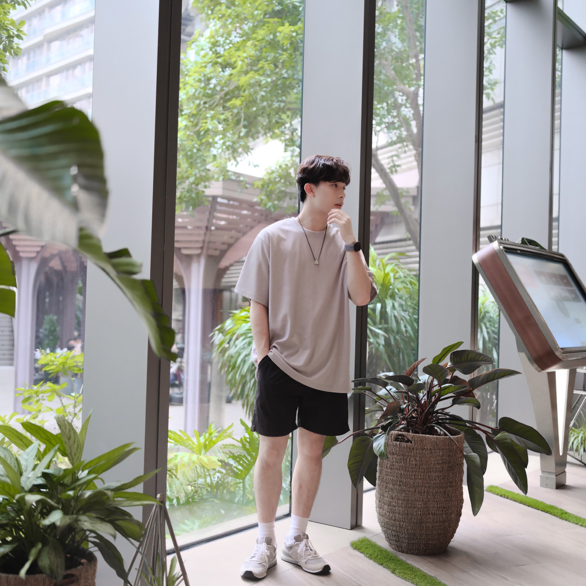 超透氣百搭黑色短褲Daily Nylon Black Shorts-韓國男裝