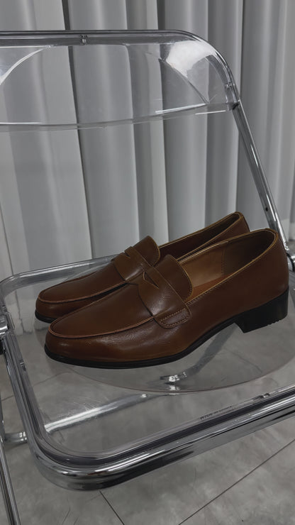 韓國製啡色樂福鞋Loafers 男裝鞋