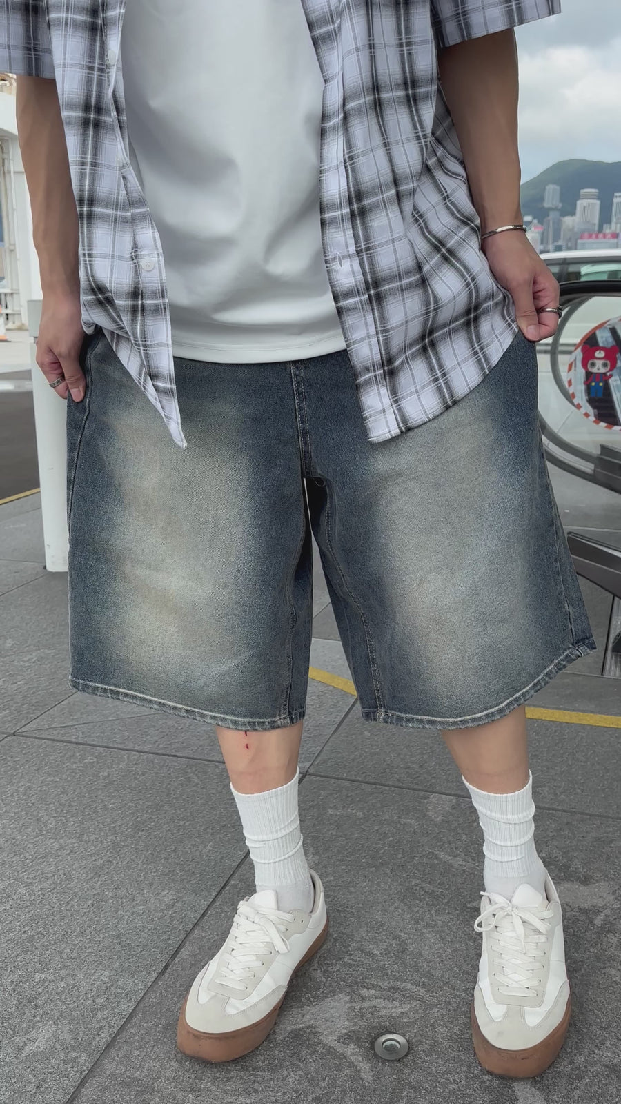 中長牛仔褲