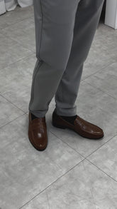 韓國製啡色樂福鞋Loafers 男裝鞋