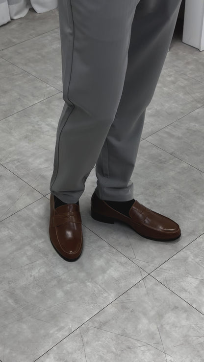 韓國製啡色樂福鞋Loafers 男裝鞋