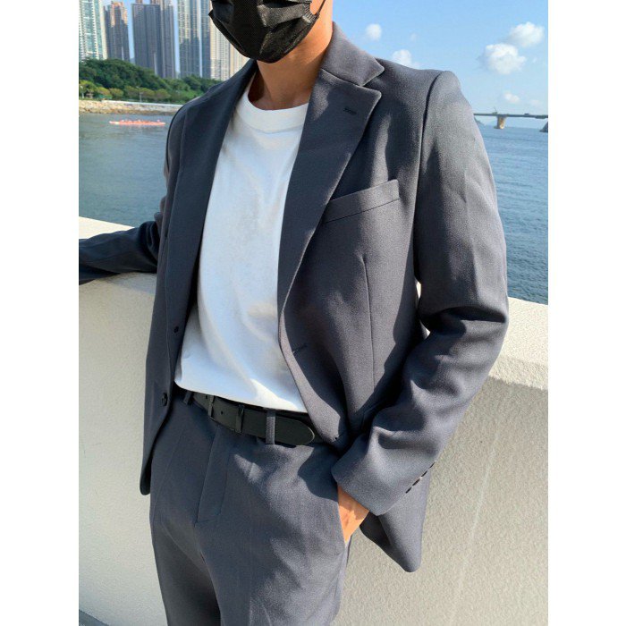 韓國男裝－Dark Ash Grey Suit - Blazer