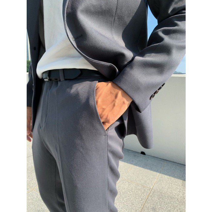 韓國男裝－ Dark Ash Grey Suit - Bottom