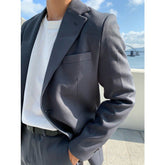 韓國男裝－Dark Ash Grey Suit - Blazer