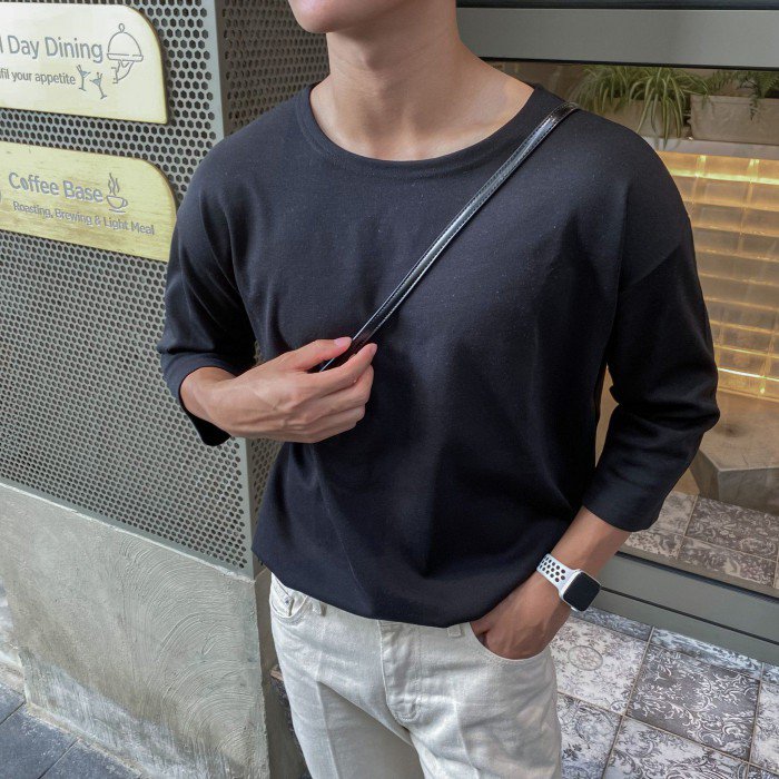 韓國男裝－ 皮面側肩袋