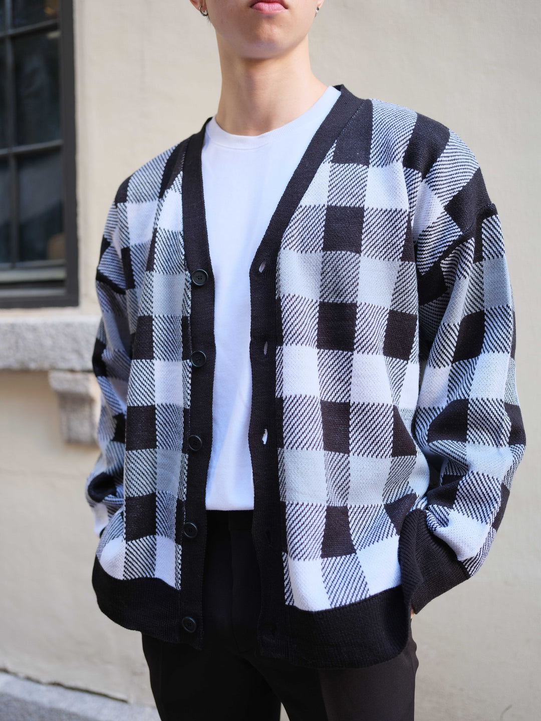 Checked Cardigan