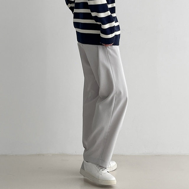 淺灰落地長褲Daily Relaxed Fit Bottom in Grey - 韓國男裝