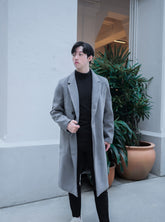 灰色羊毛大褸Grey Wool Coat－韓國男裝