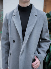灰色羊毛大褸Grey Wool Coat－韓國男裝