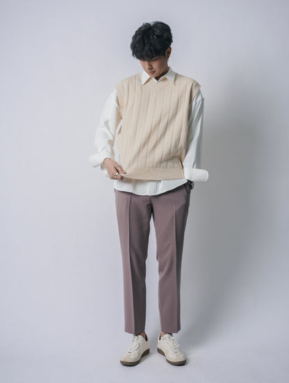 直腳九分長褲Slim Fit Bottom－韓國男裝