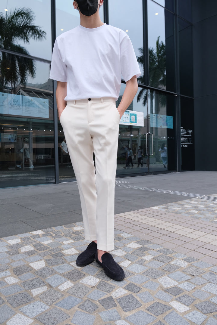 韓國男裝-白色西裝褲Ivory Bottom