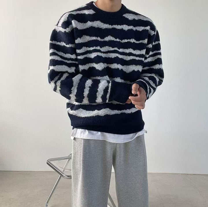 波浪針織毛衣Wave Knitted Jumper－韓國男裝