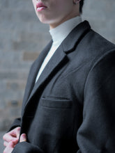 黑色羊毛大褸Black Wool Coat－韓國男裝