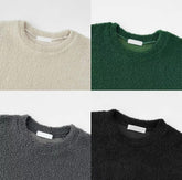 黑色毛毛上衣Fluffy Black Top-韓國男裝